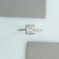 Princess Cut Halo Diamond Solitaire Accent Ring
