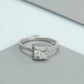Princess Cut Halo Diamond Solitaire Accent Ring