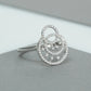 Round Cut Lab Grown Diamond Double Circle Ring