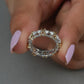 Antique Cross Round Diamond Wedding Band