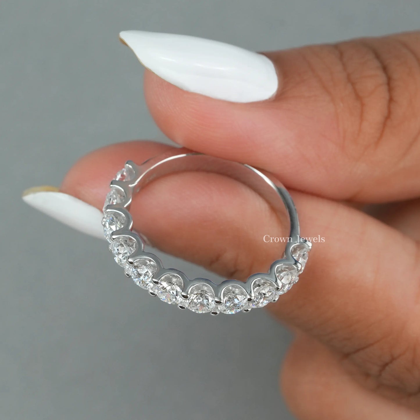 Round  Diamond  Half Eternity Band