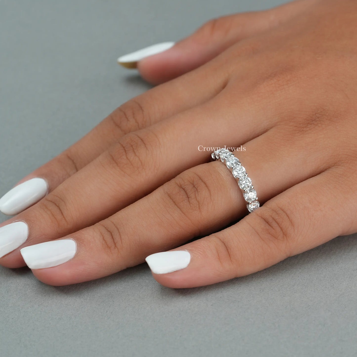 Round  Diamond  Half Eternity Band