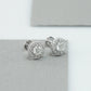 Round Cut Halo Diamond  Stud Earrings