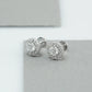 Round Cut Halo Diamond  Stud Earrings