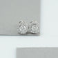Round Cut Halo Diamond  Stud Earrings