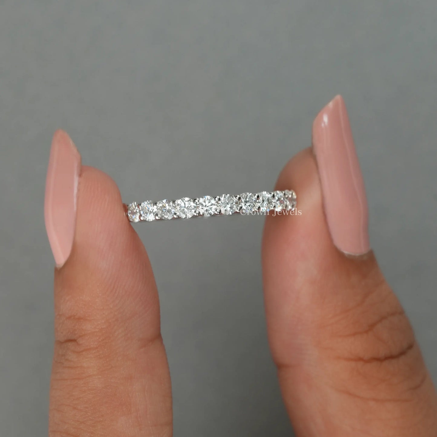 Round Diamond Eternity Wedding Band