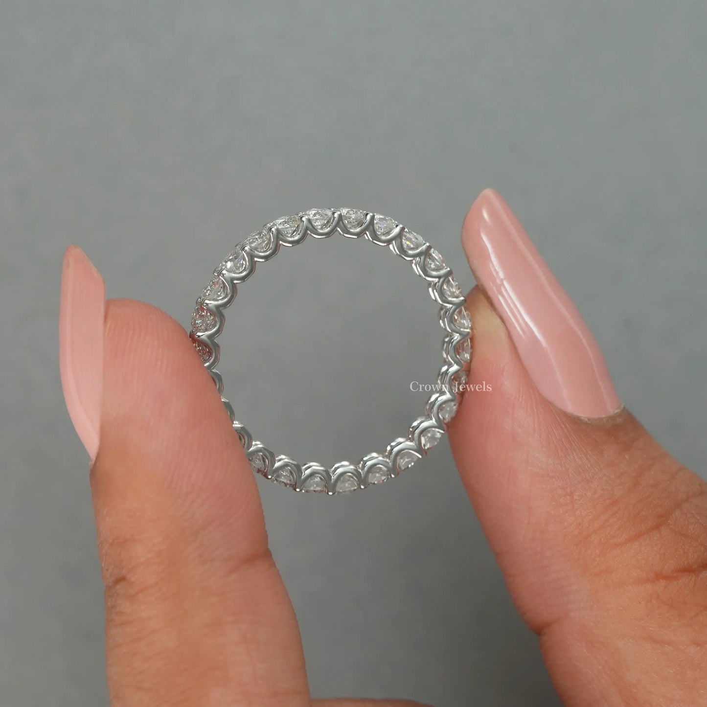 Round Diamond Eternity Wedding Band