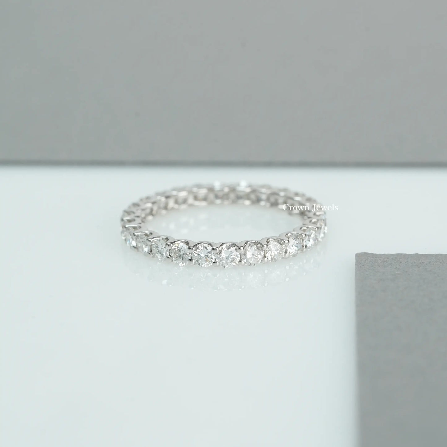 Round Diamond Eternity Wedding Band