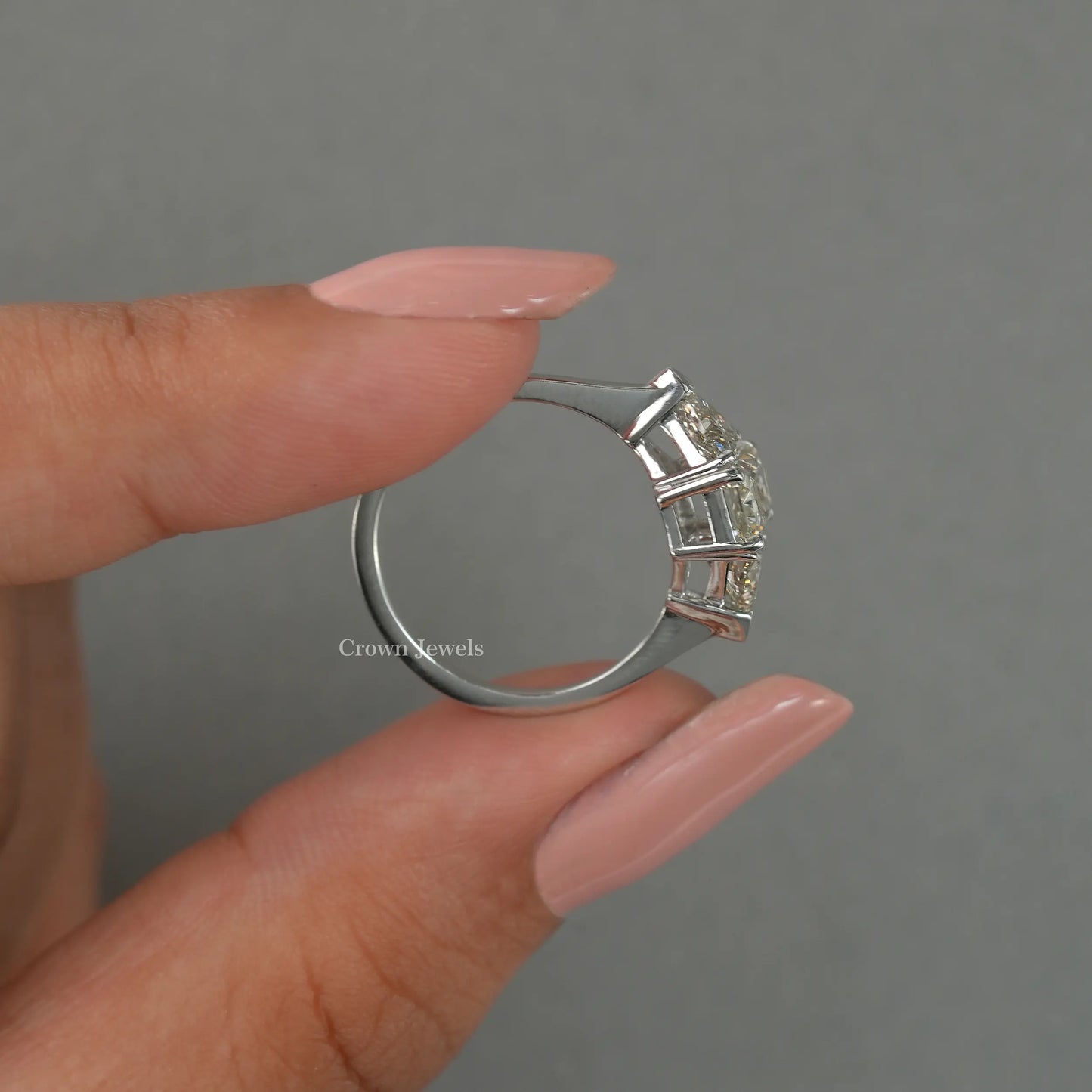 Radiant  Cut Three Stone Diamond Ring