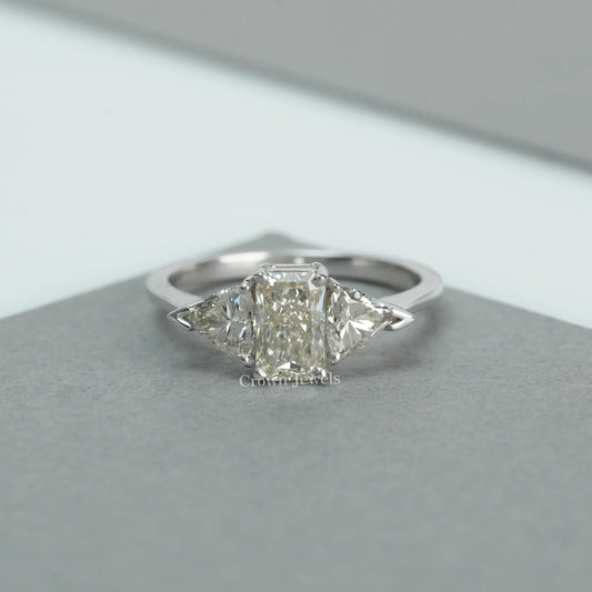 Radiant  Cut Three Stone Diamond Ring
