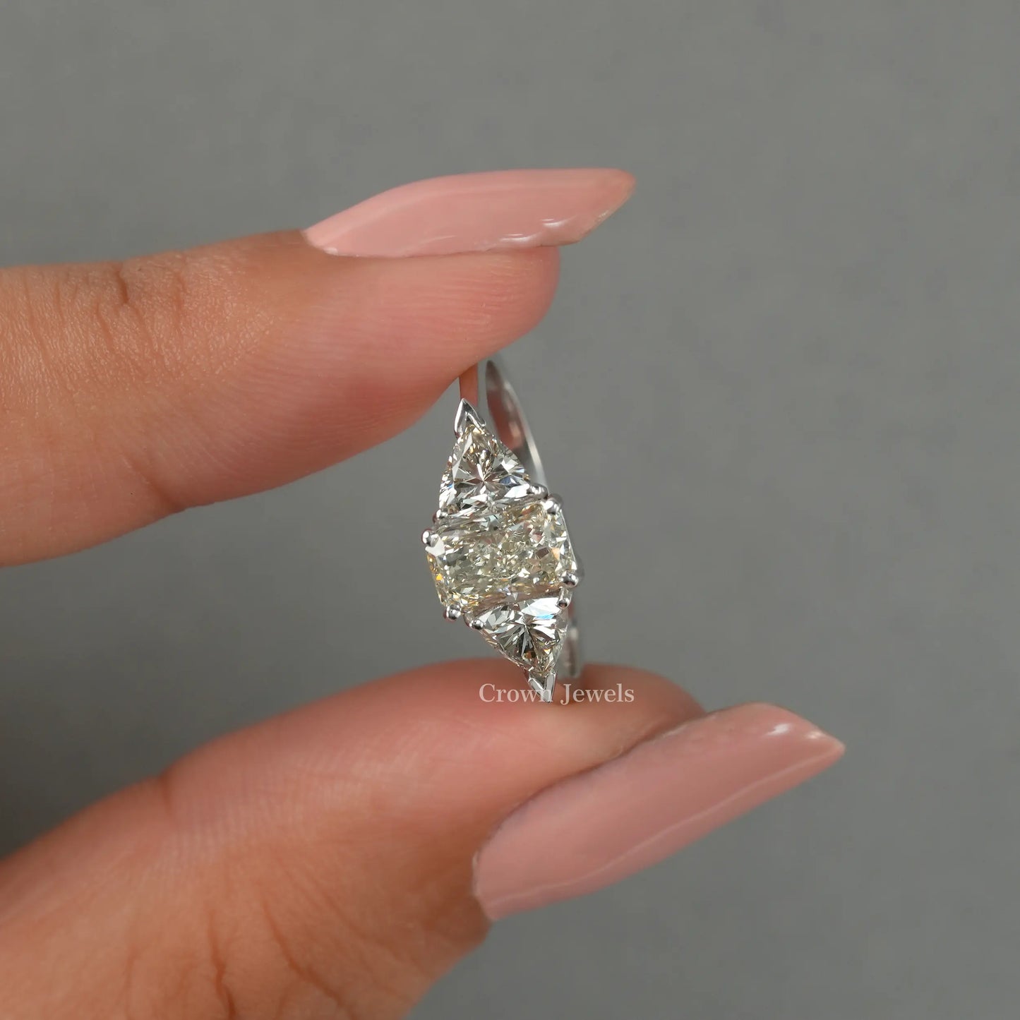 Radiant  Cut Three Stone Diamond Ring