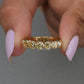 7 Stone Yellow Heart Diamond Wedding Band